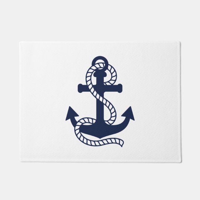 Paillasson Ancre bleue marine {choisissez votre couleur} (Devant)