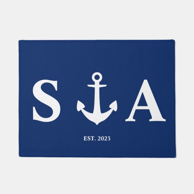 Paillasson Ancre Lettres monogrammes (Devant)