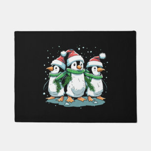 Paillasson Animal assis dans la neige avec lumières Noël Père