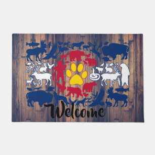 Paillasson animal de coutume de drapeau du