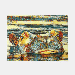 Paillasson AnimalArt_Hippo_001