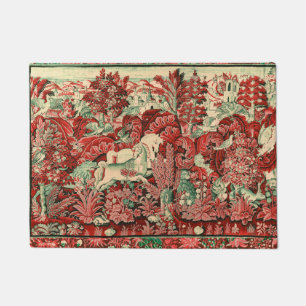 Paillasson ANIMAUX D'IMAGINAIRE, CHEVAUX, BOIS Rouge Vert Flo