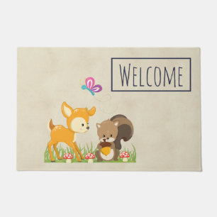 Paillasson Animaux Forestiers mignons Animaux Whimsical Carto