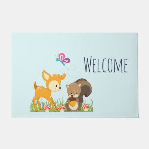 Paillasson Animaux Forestiers mignons Animaux Whimsical Carto