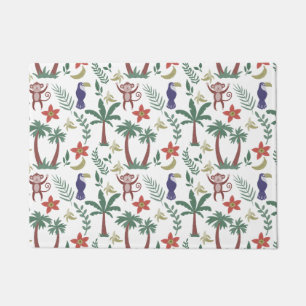 Paillasson Animaux tropicaux sans soudure motif macaw et sing