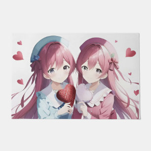 Paillasson Anime coeur Saint Valentin