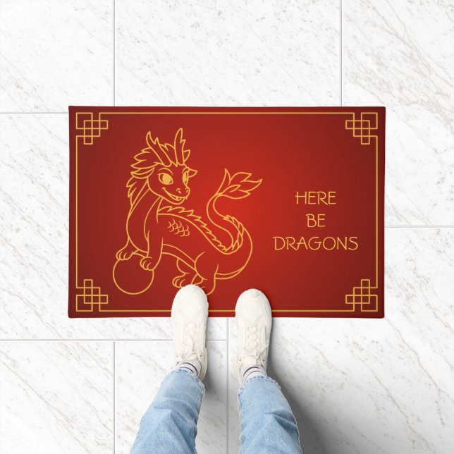 Paillasson Année du dragon 2024 Zodiac chinois (Intérieur)