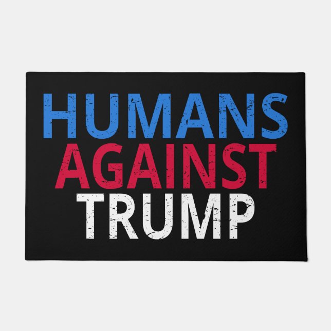 Paillasson Anti-Trump - Humains contre Trump (Devant)