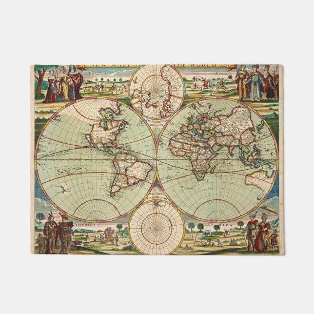 Paillasson Antique carte du monde (Devant)