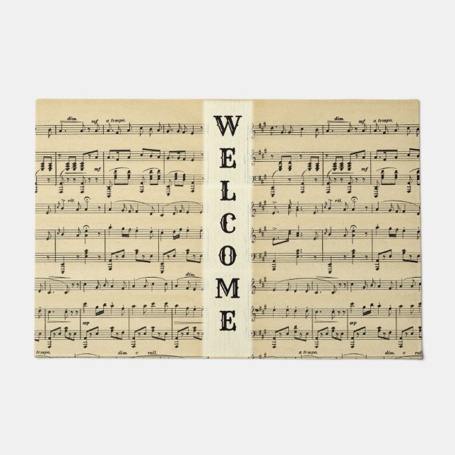 Paillasson Antique Sheet Music Welcome Mat (Devant)