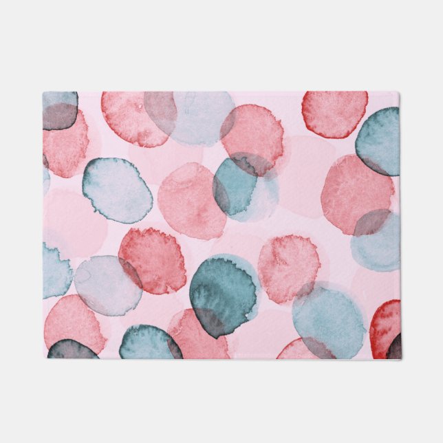 Paillasson Aquarelle Abstraite texturée couleur Pois (Devant)