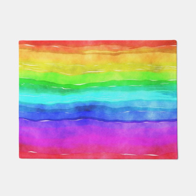 Paillasson Aquarelle arc-en-ciel (Devant)