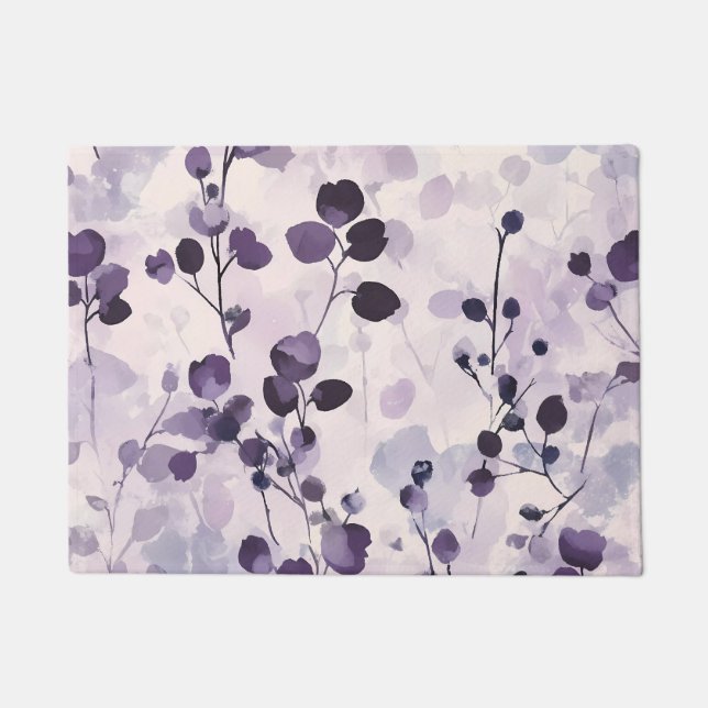 Paillasson Aquarelle de lavande Eucalyptus Floral (Devant)