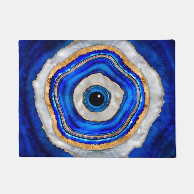 Paillasson Aquarelle de l'oeil malin et or (Devant)