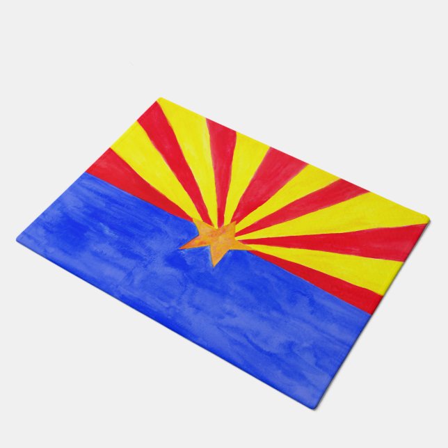 Paillasson Aquarelle du drapeau de l'État de l'Arizona (Incliné)