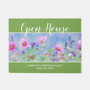 Paillasson Aquarelle Florale Immobilier Open House Doormat