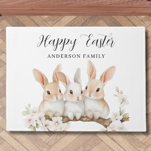 Paillasson Aquarelle personnalisée Cute Rabbit Pâques