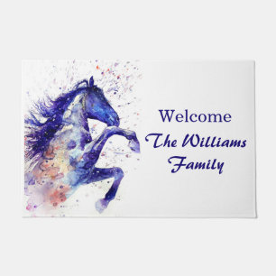 Paillasson Aquarelle personnalisée Splatter Cheval Peinture