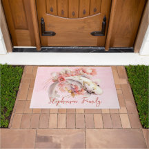 Aquarelle rose or Koi poisson floral personnalisé