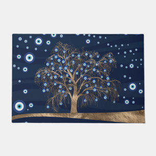 Paillasson Arbre de charme nazi - Or sur bleu foncé