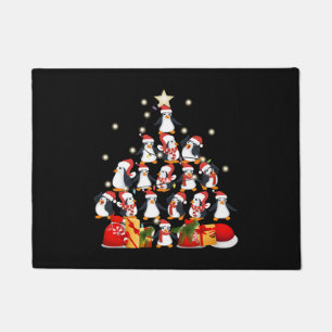 Paillasson arbre de Noël des pingouins