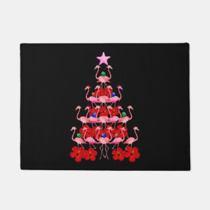 Paillasson Arbre de Noël Père Noël Pink Flamant rose