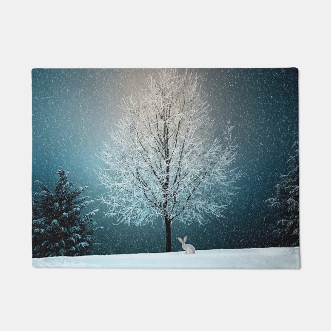 Paillasson Arbre givre le soir (Devant)