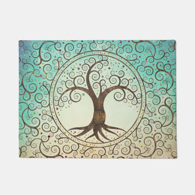 Paillasson Arbre spiral de vie - Yggdrasil (Devant)
