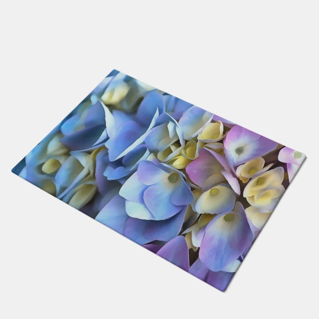 Paillasson Arbuste bleu Hydrangea Arbuste Artistique Bossom (Incliné)