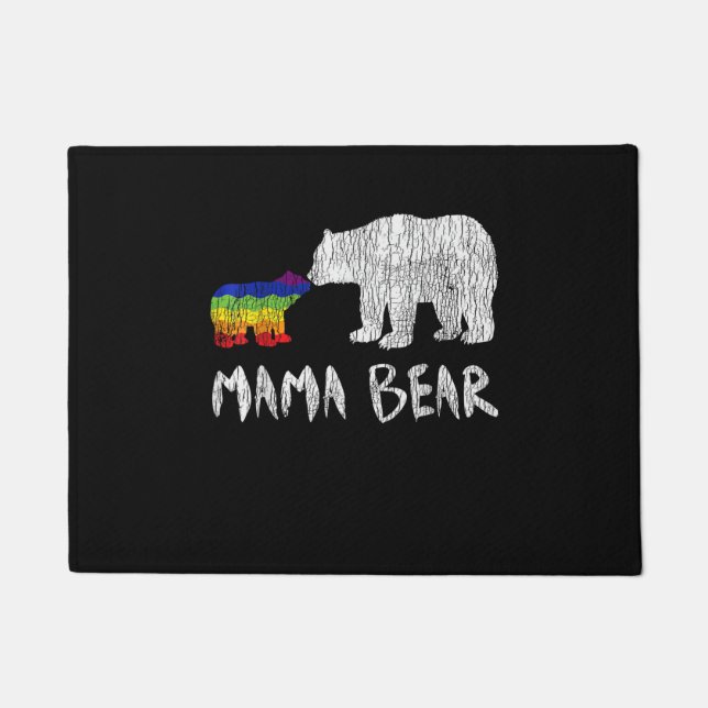 Paillasson Arc en ciel Mama Ours toujours pour l'amour Fierté (Devant)