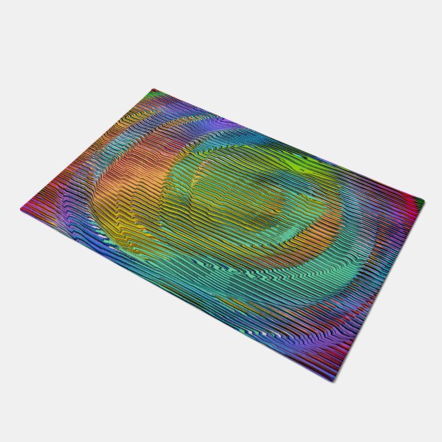 Paillasson Arc-en-ciel spiral avec soulagement et rayures dés (Incliné)
