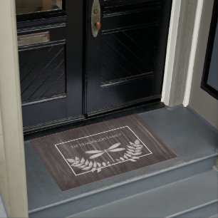 Paillasson Argent Dragonfly Rustic Personnalisé