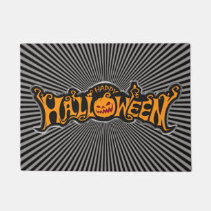 Paillasson Argent encadré Happy Halloween Ruby Eyed Citrouill