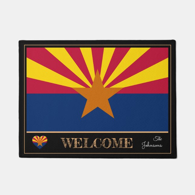 Paillasson Arizona et Arizona Drapeau Mat / sports USA State (Devant)