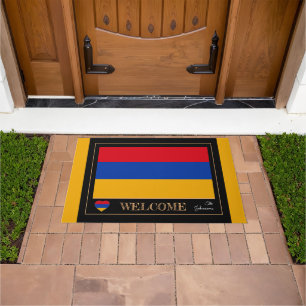 Paillasson Arménie & Arménienne Drapeau mats / sport Bienvenu