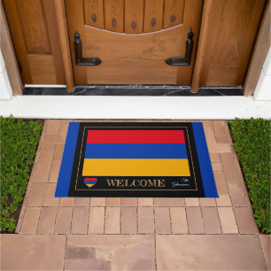 Paillasson Arménie & Arménienne Drapeau mats / sport Bienvenu