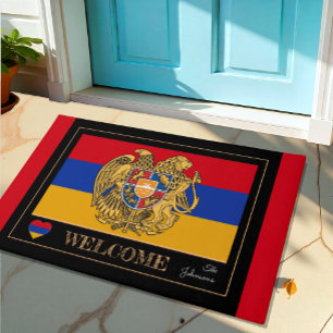 Paillasson Arménie Emblem, Drapeau arménien mats / sport Bien