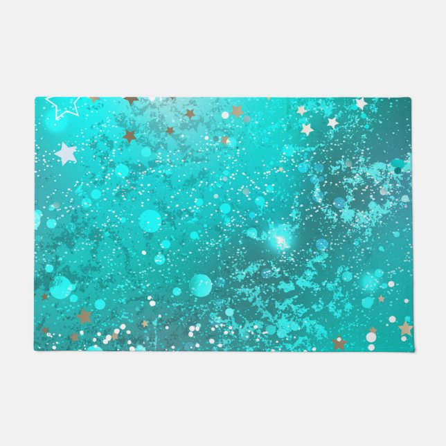 Paillasson Arrière - plan à huile Turquoise de la menthe (Devant)