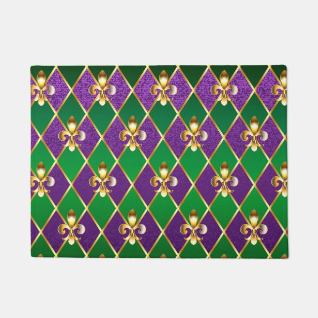 Paillasson Arrière - plan de bijoux Mardi Gras (Devant)