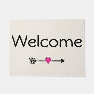 Paillasson Arrow Pink Heart Doormat