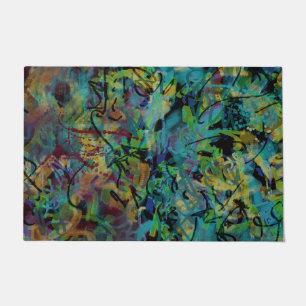 Paillasson Art abstrait multicolore griffonné
