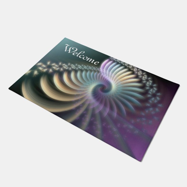 Paillasson Art de fractale - SPIRALE d'ÉNERGIE DOUCE + vos (Incliné)