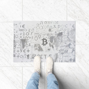 Paillasson Art de rue Bitcoin (Peinture blanche n° 3)