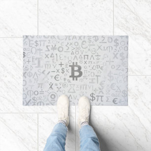 Paillasson Art de rue Bitcoin (Peinture blanche n° 8)