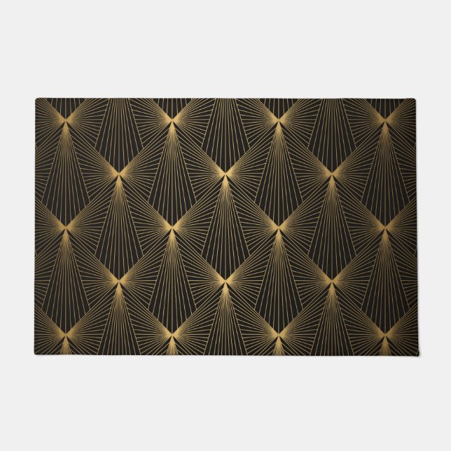 Paillasson Art déco, or noir, chic, élégant, motif, classe, t (Devant)