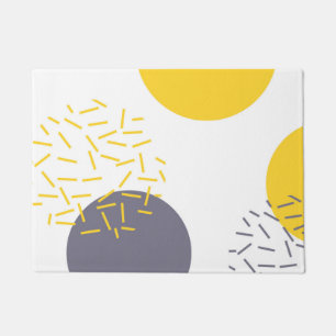 Paillasson Art géométrique jaune, cool, moderne et tendance