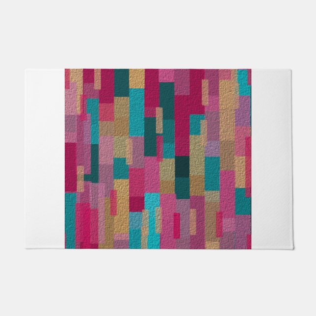 Paillasson Art géométrique moderne Boho Multicolor (Devant)