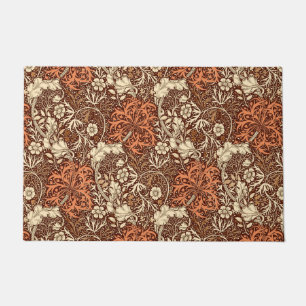Paillasson Art Nouveau Algues Florales, Brown et rouilles