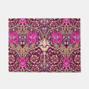 Paillasson Art Nouveau floral, prune, beige et Deep Purple