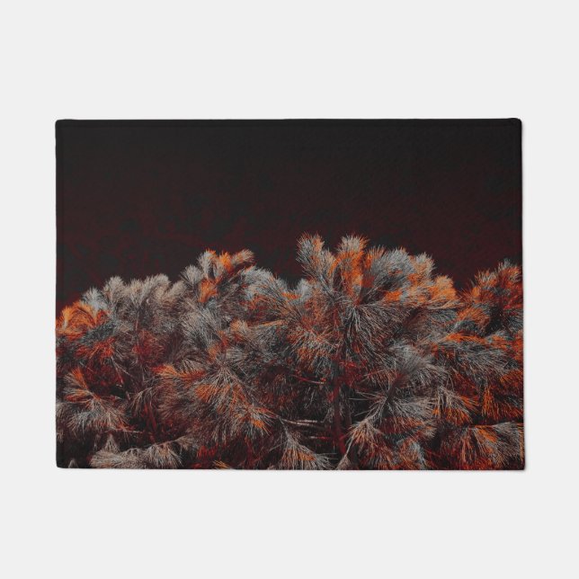 Paillasson Art numérique de pin avec taches de couleur orange (Devant)